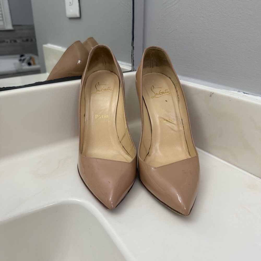 Christian Louboutin Nude Corneille Heels View 2